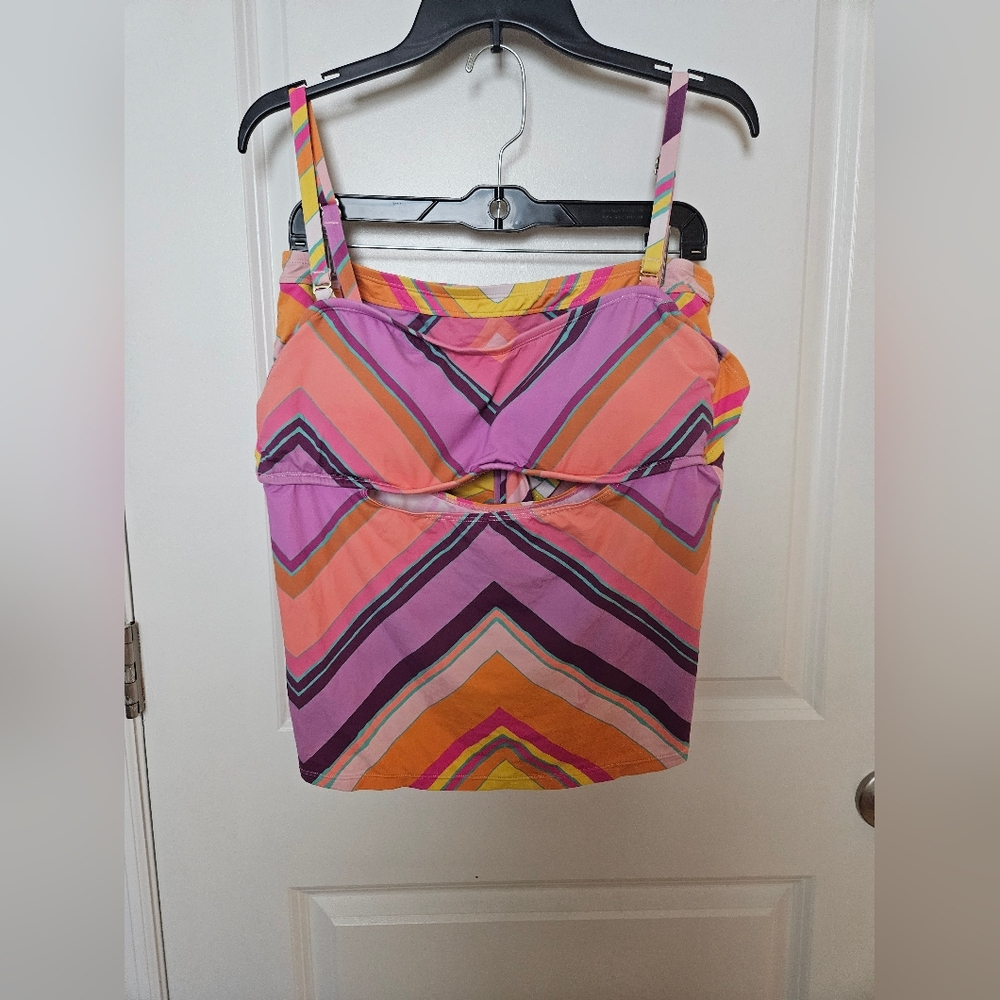 Gibson Latimer pink and purple tankini set XL